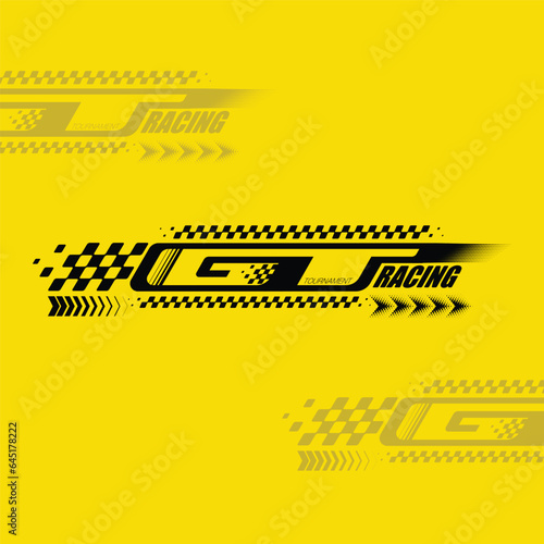 GT sport race logo yellow background