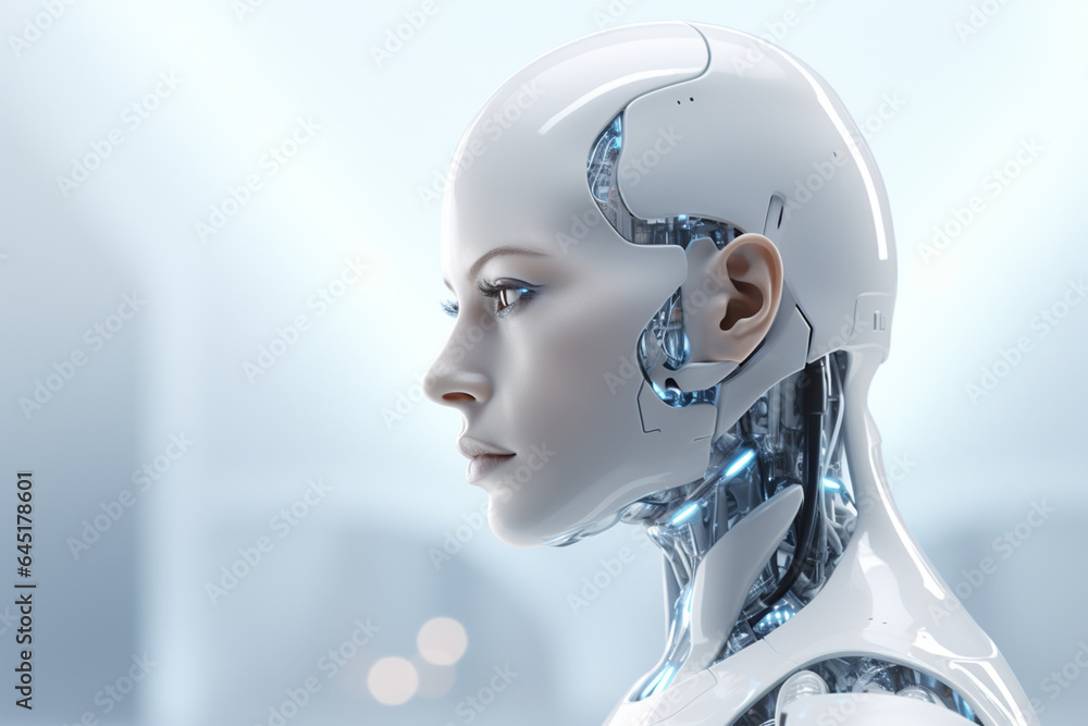 3d rendering of a female robot or cyborg with artificial intelligence 3d rendering of a female robot or cyborg with artificial intelligence