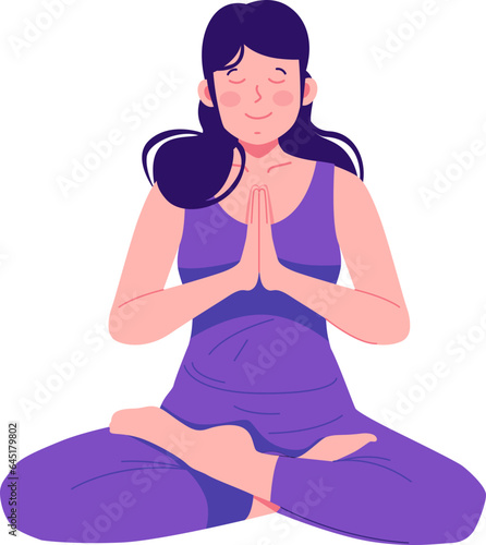 Yoga Day Character Illustration