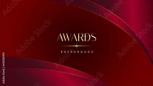 Red maroon golden royal awards graphics background. Golden sidelines. Modern template grand luxury premium corporate abstract design template trophy banner certificate.