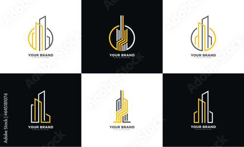 Apartment building logo, vector graphic design