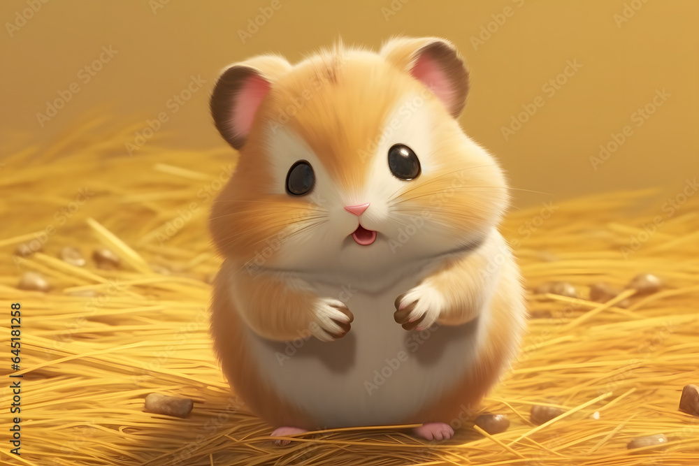 hamster illustration style Made with Generative AI hamster illustration style Made with Generative AI