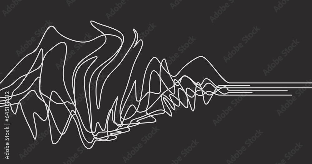 Process of solving, unleashing problems animation. Convert a complex problem to a simple business solution. Chaotic lines and doodles. Brainstorming video.