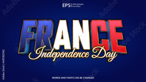 france editable texct effect with france flag pattern style suitable for poster design on france independence day event, holiday or feast day