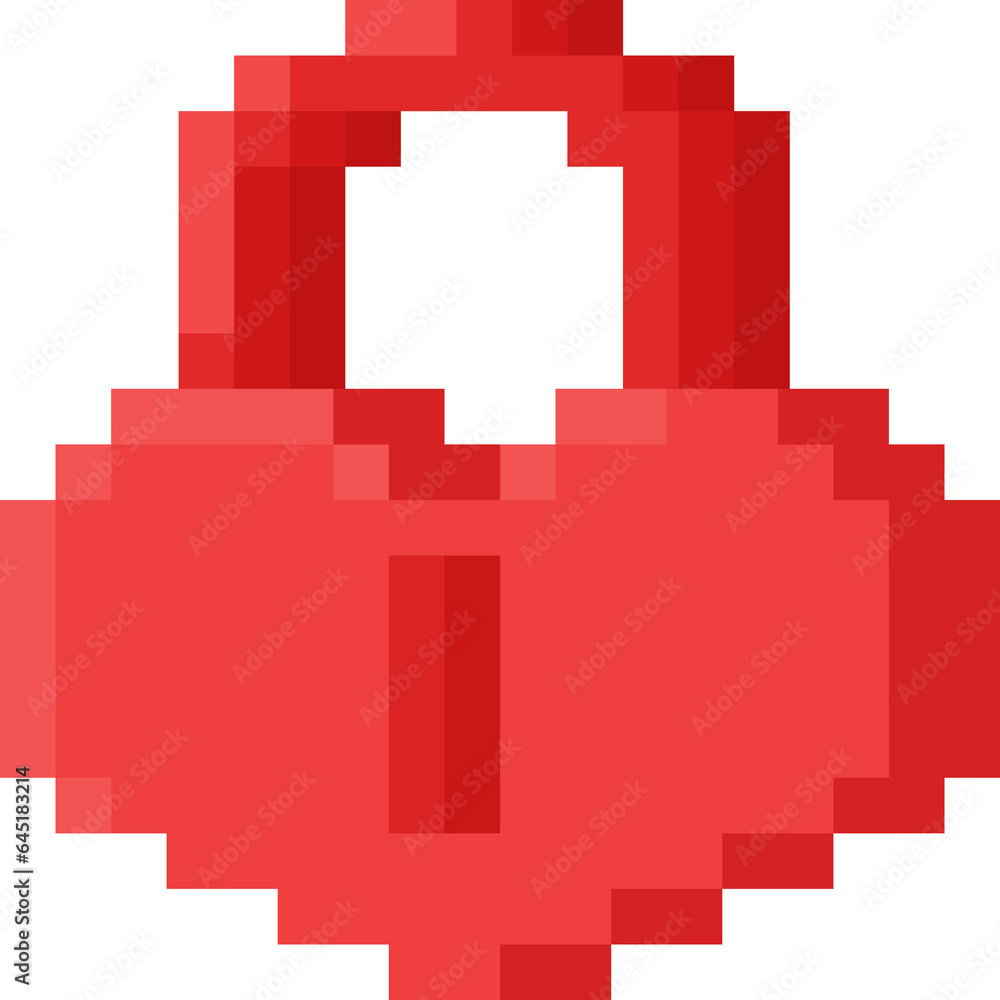 Pixel art heart lock icon 2 Pixel art heart lock icon 2