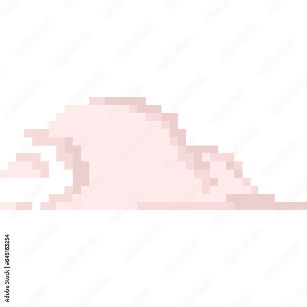Naklejka premium Pixel art pink cloud 2