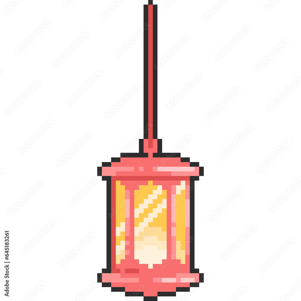 Fototapeta premium Pixel art ramadan lantern