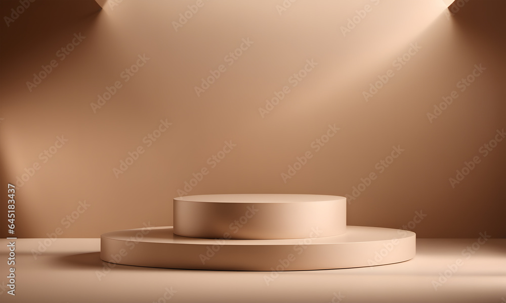 Display beige studio 3d background products display podium scene with geometric platform. background vector 3d rendering with podium. stand to show cosmetic products. AI generative. Display beige studio 3d background products display podium scene with geometric platform. background vector 3d rendering with podium. stand to show cosmetic products. AI generative.