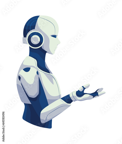 ai technology robot cyborg of profile