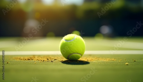 Close-up of a tennis ball on the court © Alejandro Morón