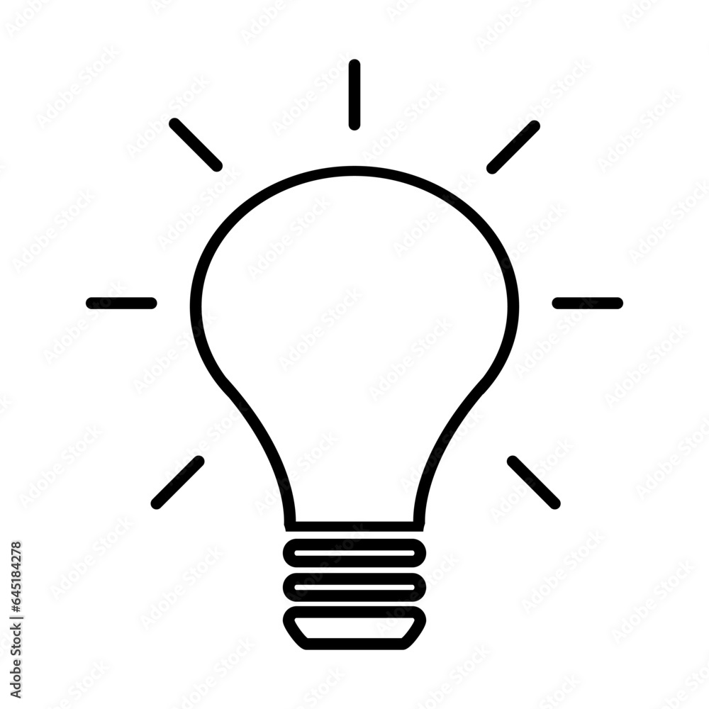 Flat bulb lamp vector icon Isolated on white background for graphic design, logo, web site, social media, mobile app, illustration Flat bulb lamp vector icon Isolated on white background for graphic design, logo, web site, social media, mobile app, illustration