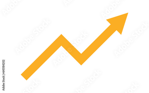 yellow arrow pointing up grow business financial profit graph