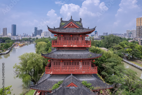 Aerial photography of Qingjiangpu architectural landscape in Huai an