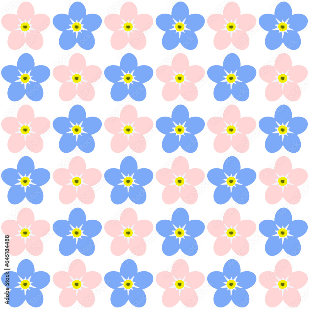 Set of forget me not flower isolated on white background. vector illustration. Set of forget me not flower isolated on white background. vector illustration.