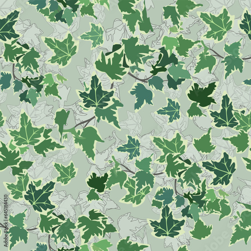 A seamless pattern of ivy. vector illustration. ivy background.