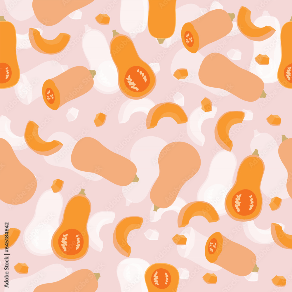 A seamless pattern of Pumpkin. vector illustration.