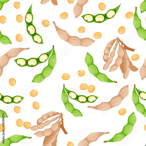 A seamless pattern of Soy beans. vector illustration.