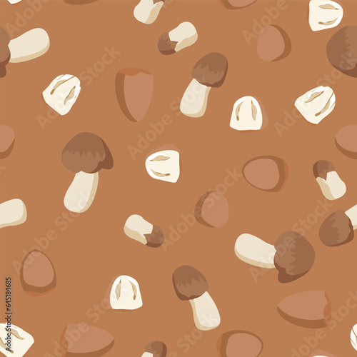 A seamless pattern of Straw mushrooms. vector illustration.