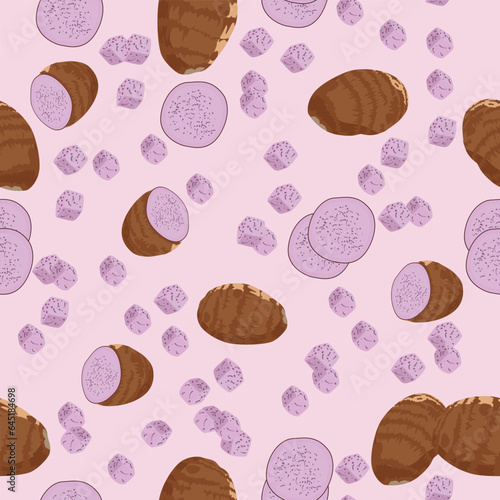 A seamless pattern of Taro. vector illustration.