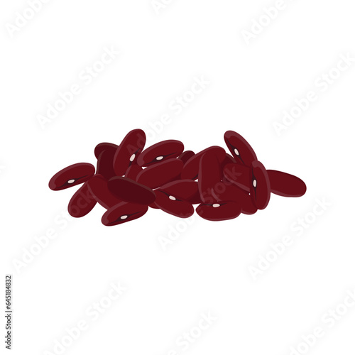 Set of Kidney beans or Red beans isolated on a white background. vector illustration.