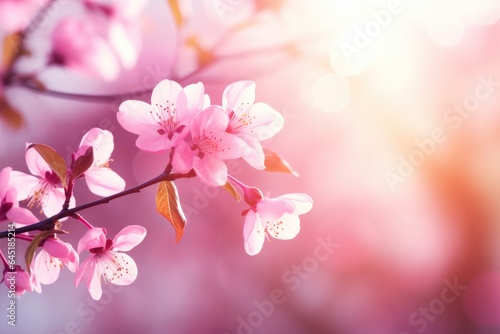 pink cherry blossoms background © rushay