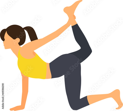 Woman activities, lunges and workout exercises vector illustration