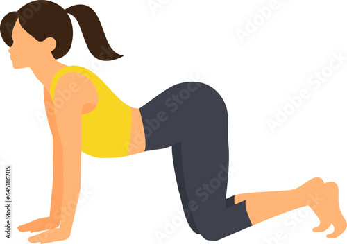 Woman activities, lunges and workout exercises vector illustration