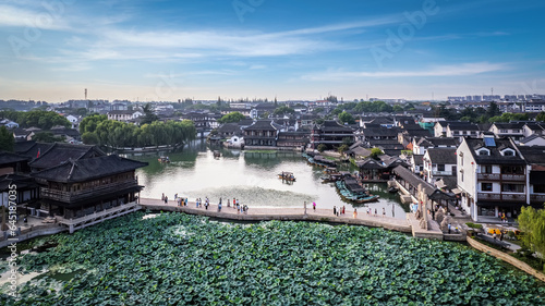 Aerial photography of Jinxi Ancient Town in China