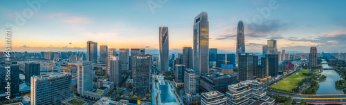 Aerial photography of modern urban architectural landscape of Ningbo  China