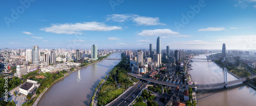 Aerial photography of modern urban architectural landscape of Ningbo  China