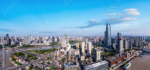 Aerial photography of modern urban architectural landscape of Ningbo  China