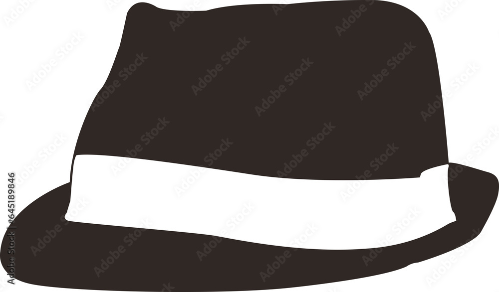 Digital png illustration of black trilby hat on transparent background Digital png illustration of black trilby hat on transparent background