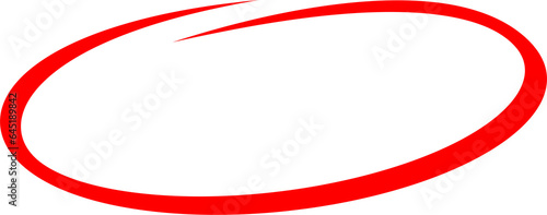 Digital png illustration of drawn red ring on transparent background