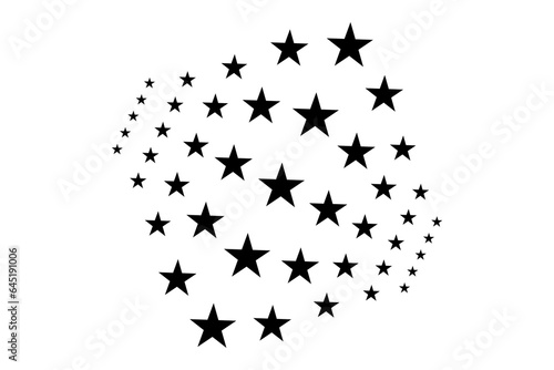 Digital png illustration of black stars on transparent background