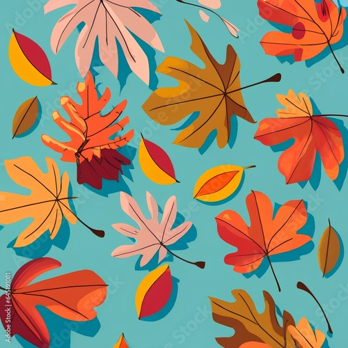 seamless background with autumn leaves