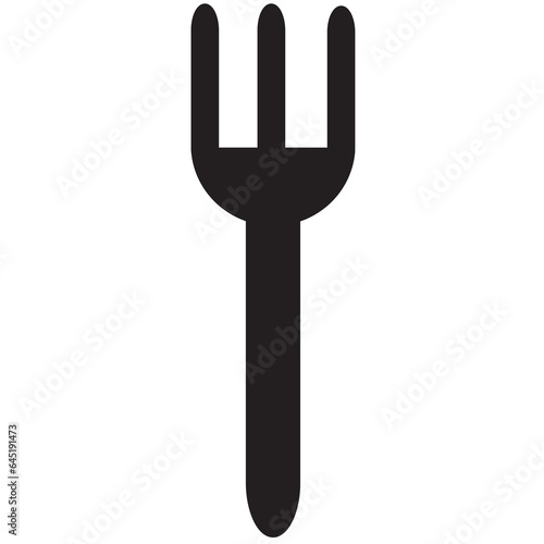 Digital png illustration of black fork on transparent background