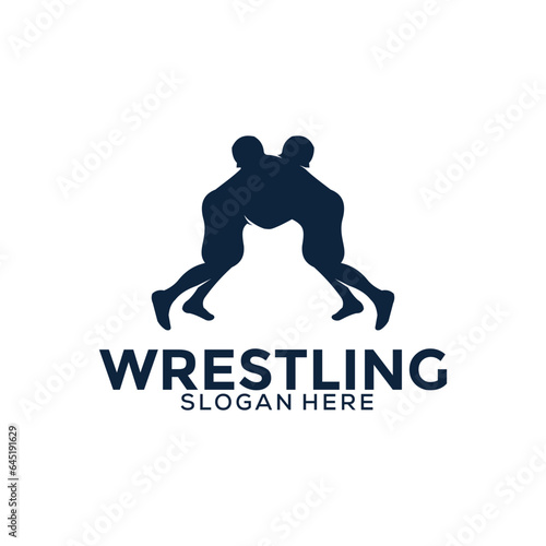 Wrestling logo template, Wrestling Sport logo vector template