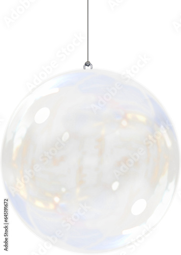 Digital png illustration of clear glass christmas bauble on transparent background photo