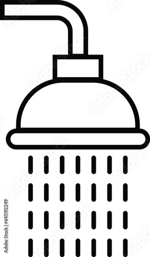 Line shower icon vector isolated on white background . 