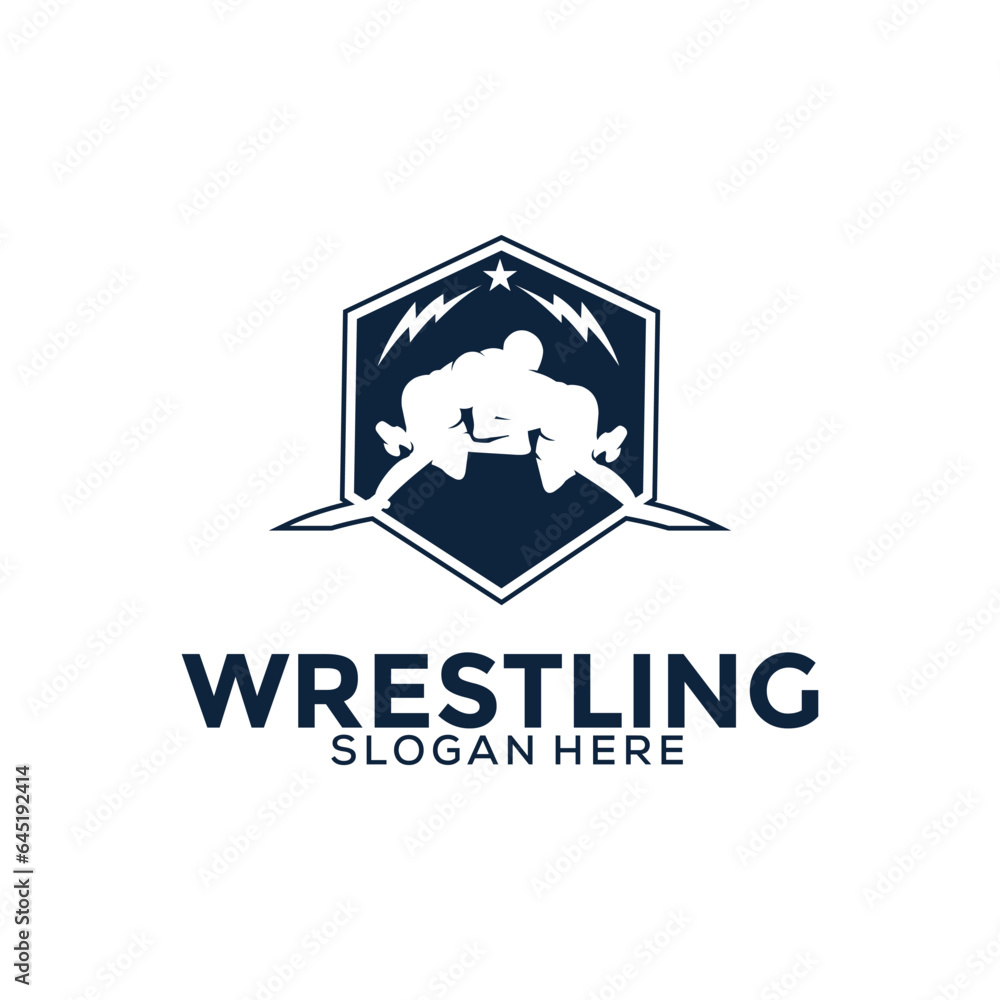 Wrestling logo template, Wrestling Sport logo vector template Wrestling logo template, Wrestling Sport logo vector template