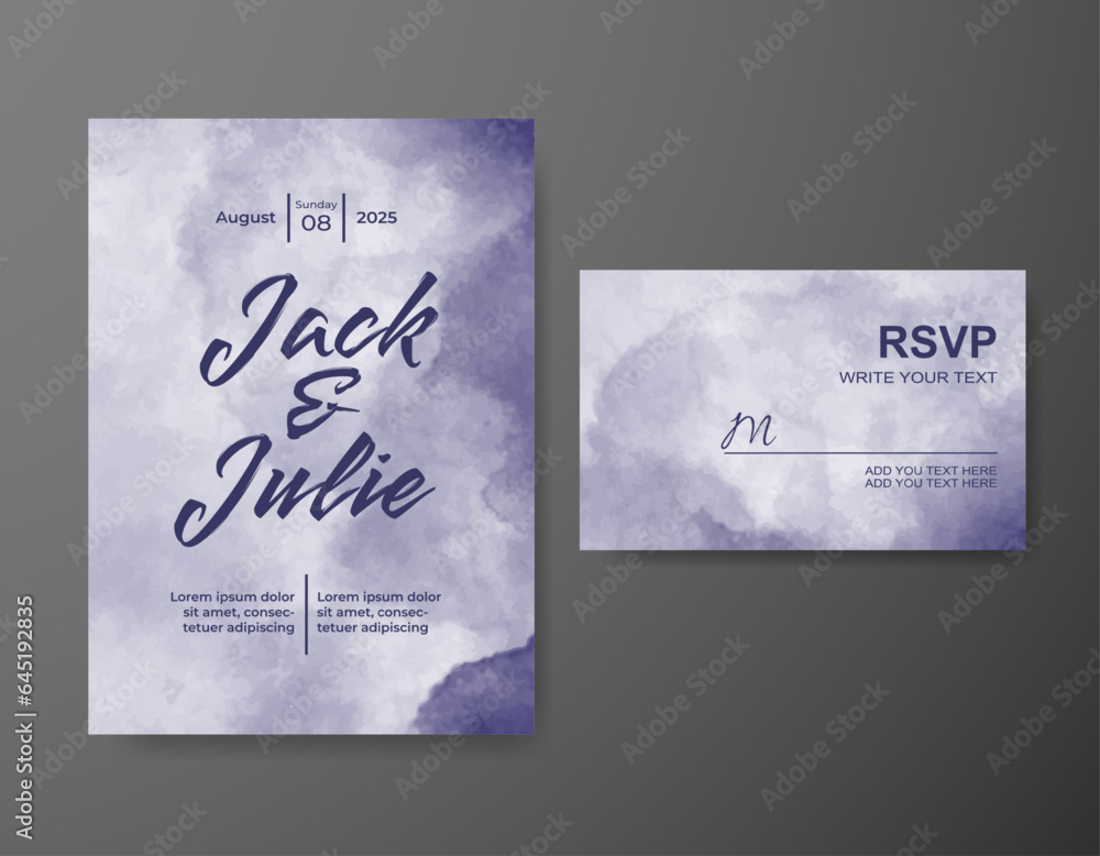 Wedding invitation with abstract watercolor background Wedding invitation with abstract watercolor background
