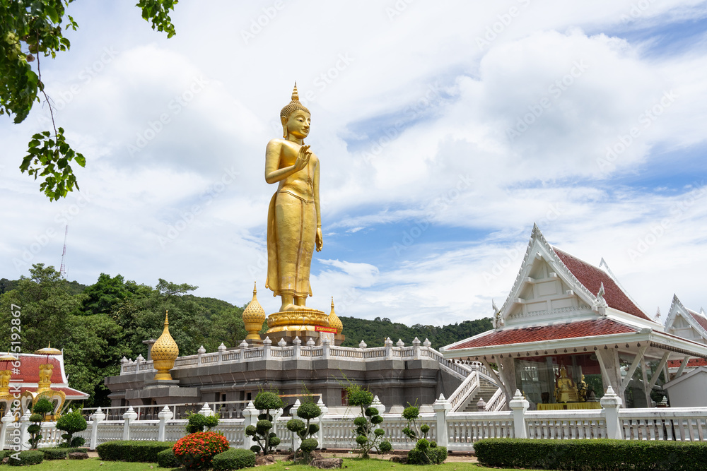 Big Buddha, There is a yellow serpentine on the opposite side. Worshiping the Buddha's image