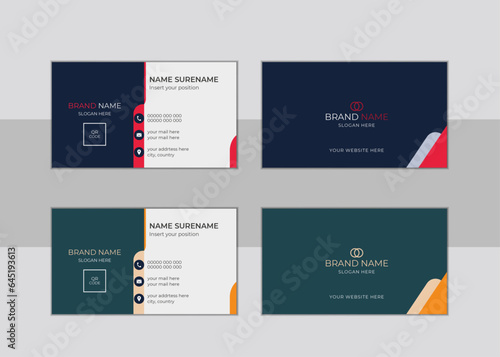 Business card design template. Clean professional business card template. Modern Creative And Clean Business Card Design Template.