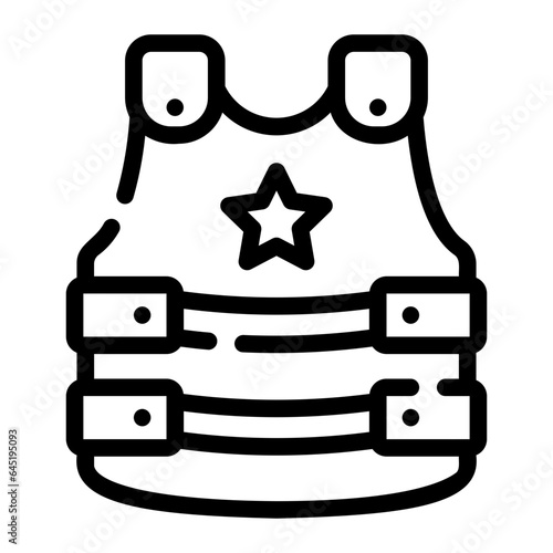 bulletproof vest Line Icon