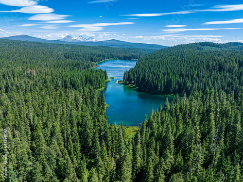 Aerial Photo Of Clear Lake in Sisters Oregon © Levi