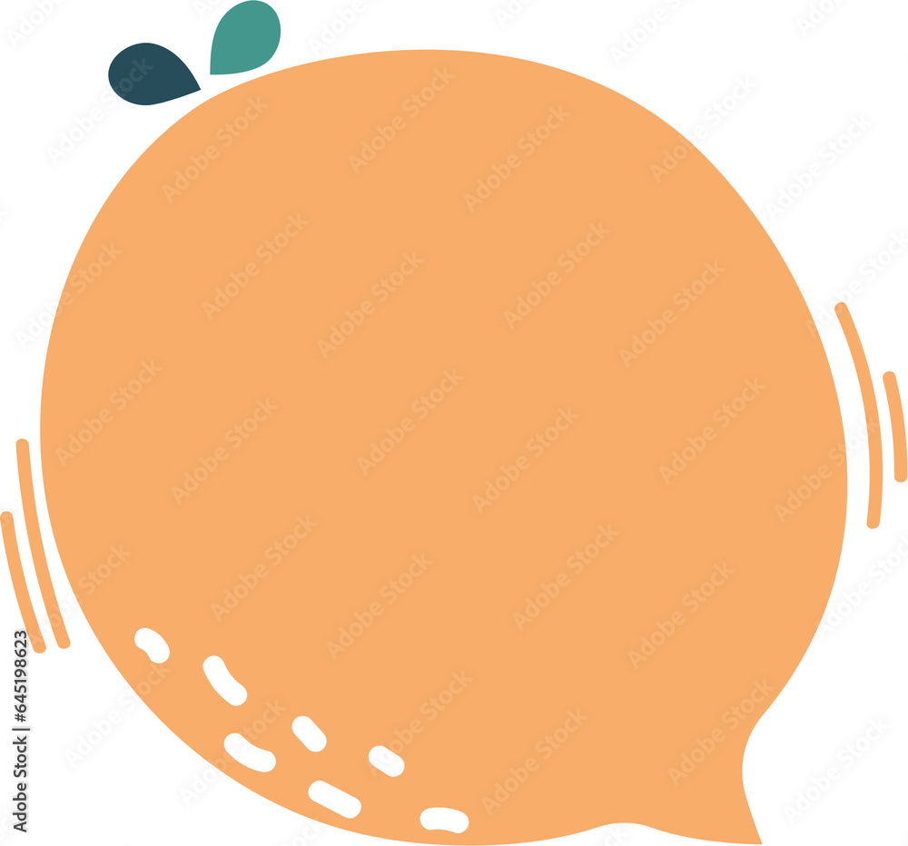 Orange speech bubble balloon icon sticker memo keyword planner text box banner, flat png transparent element design