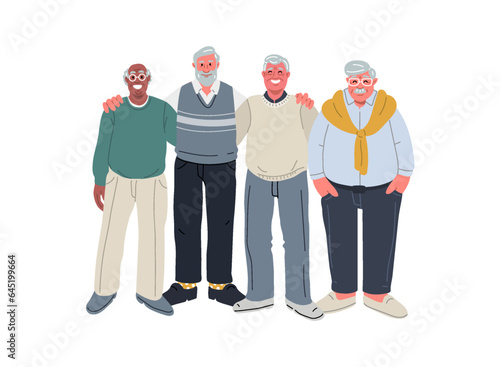 Group of senior character in flat design.Vector person on white background
