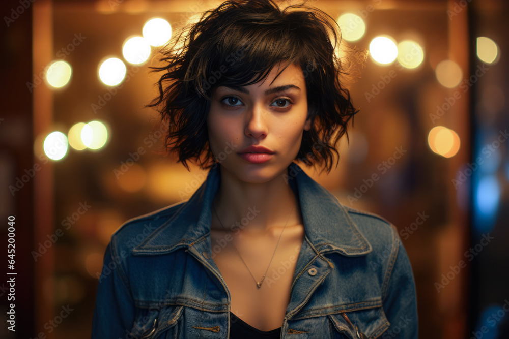 Portrait of a young woman in a city scene Portrait of a young woman in a city scene