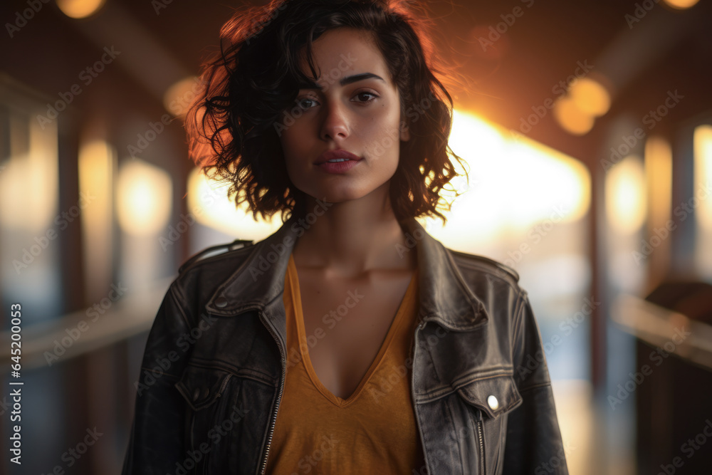 Portrait of a young woman in a city scene Portrait of a young woman in a city scene