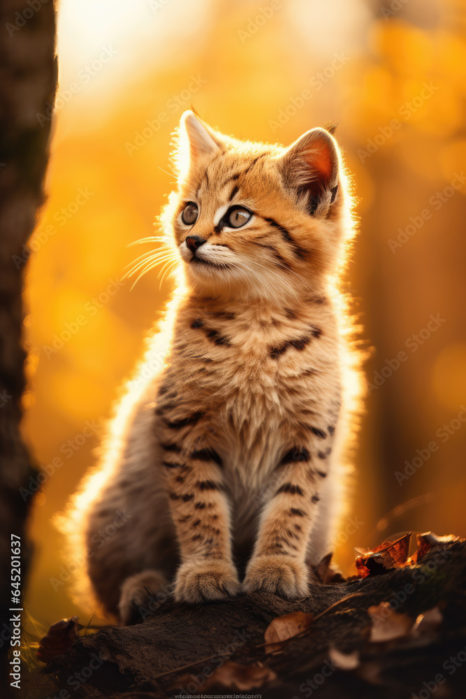 Baby Lynx in a Meadow Baby Lynx in a Meadow